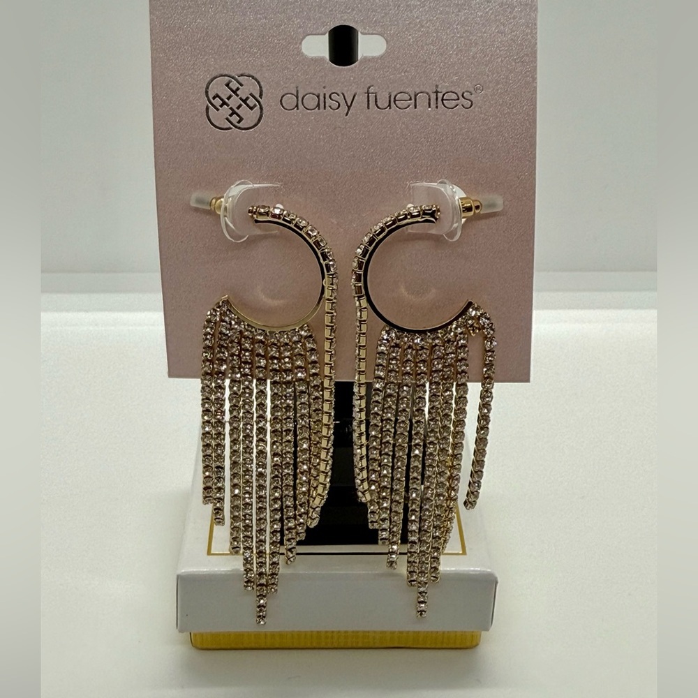 Daisy Fuentes Sparkling Gold Dangle‎ Fringe Earrings